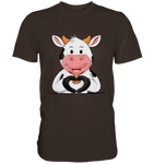 Herz Kuh o.T. - Premium Shirt - Schweinchen's Shop - Unisex-Shirts - Brown / S