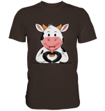 Herz Kuh o.T. - Premium Shirt - Schweinchen's Shop - Unisex-Shirts - Brown / S