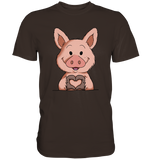Schweinchen Herz - Premium Shirt - Schweinchen's Shop - Unisex-Shirts - Brown / S