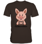 "Herz Schweinchen" - Men - Schweinchen's Shop - Unisex-Shirts - Brown / S