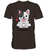 T-Shirt - "Herz Frenchie" - Men - Schweinchen's Shop - Unisex-Shirts - Brown / S