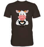 T-Shirt - "Kuh Herz" - Men - Schweinchen's Shop - Unisex-Shirts - Brown / S