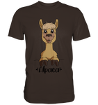 Alpaka m.T. - Premium Shirt - Schweinchen's Shop - Unisex-Shirts - Brown / S