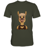 Herz Alpaka o.T. - Premium Shirt - Schweinchen's Shop - Unisex-Shirts - Urban Khaki / S