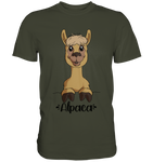 Alpaka m.T. - Premium Shirt - Schweinchen's Shop - Unisex-Shirts - Urban Khaki / S