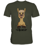 Alpaka m.T. - Premium Shirt - Schweinchen's Shop - Unisex-Shirts - Urban Khaki / S