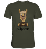 Herz Alpaka - Premium Shirt - Schweinchen's Shop - Unisex-Shirts - Urban Khaki / S