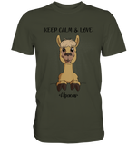 "Keep Calm" Alpaka - Premium Shirt - Schweinchen's Shop - Unisex-Shirts - Urban Khaki / S