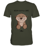 Otter "KEEP CALM" - Premium Shirt - Schweinchen's Shop - Unisex-Shirts - Urban Khaki / S