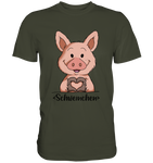 "Herz Schweinchen" - Men - Schweinchen's Shop - Unisex-Shirts - Urban Khaki / S