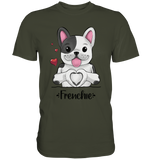 "Frenchie Herz" - Premium Shirt - Schweinchen's Shop - Unisex-Shirts - Urban Khaki / S