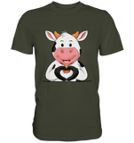 Herz Kuh o.T. - Premium Shirt - Schweinchen's Shop - Unisex-Shirts - Urban Khaki / S