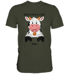 T-Shirt - "Keep Calm" - Kuh - Men - Schweinchen's Shop - Unisex-Shirts - Urban Khaki / S