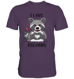 "I LOVE RACOONS" - Premium Shirt - Schweinchen's Shop - Unisex-Shirts - Urban Purple / S