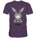 "Herz Esel" - Premium Shirt - Schweinchen's Shop - Unisex-Shirts - Urban Purple / S