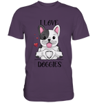 "I LOVE DOGGIES" - Premium Shirt - Schweinchen's Shop - Unisex-Shirts - Urban Purple / S