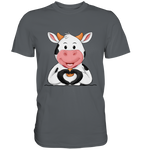 Herz Kuh o.T. - Premium Shirt - Schweinchen's Shop - Unisex-Shirts - Dark Grey / S