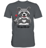"Herz Waschbär" - Premium Shirt - Schweinchen's Shop - Unisex-Shirts - Dark Grey / S