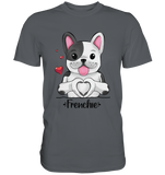 T-Shirt - "Herz Frenchie" - Men - Schweinchen's Shop - Unisex-Shirts - Dark Grey / S
