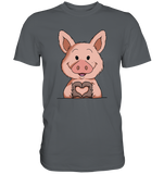Schweinchen Herz - Premium Shirt - Schweinchen's Shop - Unisex-Shirts - Dark Grey / S