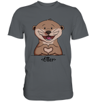 "Herz Otter" - Men - Schweinchen's Shop - Unisex-Shirts - Dark Grey / S