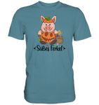 T-Shirt - "Süßes Ferkel" - Men - Schweinchen's Shop - Unisex-Shirts - Stone Blue / S
