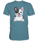 Frenchie o.T. - Premium Shirt - Schweinchen's Shop - Unisex-Shirts - Stone Blue / S