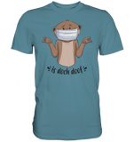 T-Shirt - "Is doch doof" - Men - Schweinchen's Shop - Unisex-Shirts - Stone Blue / S