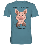 T-Shirt - "Keep Calm" - Men - Schweinchen's Shop - Unisex-Shirts - Stone Blue / S