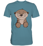Otter T-Shirt - Premium Shirt - Schweinchen's Shop - Unisex-Shirts - Stone Blue / S