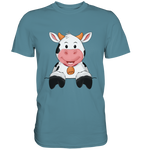 Kuh o-T. - Premium Shirt - Schweinchen's Shop - Unisex-Shirts - Stone Blue / S