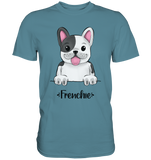 "Frenchie" - Premium Shirt - Schweinchen's Shop - Unisex-Shirts - Stone Blue / S
