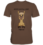"Keep Calm" Alpaka - Premium Shirt - Schweinchen's Shop - Unisex-Shirts - Chocolate / S