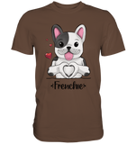 "Frenchie Herz" - Premium Shirt - Schweinchen's Shop - Unisex-Shirts - Chocolate / S