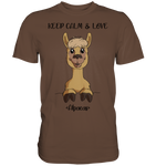 T-Shirt - "Keep Calm" - Men - Schweinchen's Shop - Unisex-Shirts - Chocolate / S