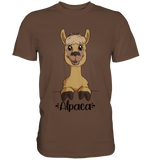 Alpaka m.T. - Premium Shirt - Schweinchen's Shop - Unisex-Shirts - Chocolate / S