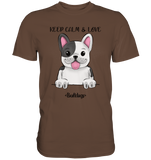 "Keep Calm" - Bulldog - Premium Shirt - Schweinchen's Shop - Unisex-Shirts - Chocolate / S