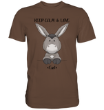"Keep Calm Esel" - Premium Shirt - Schweinchen's Shop - Unisex-Shirts - Chocolate / S