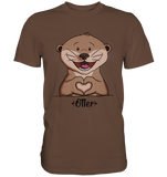 "Herz Otter" - Men - Schweinchen's Shop - Unisex-Shirts - Chocolate / S