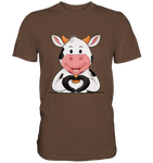 Herz Kuh o.T. - Premium Shirt - Schweinchen's Shop - Unisex-Shirts - Chocolate / S