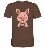 Schweinchen Herz - Premium Shirt - Schweinchen's Shop - Unisex-Shirts - Chocolate / S