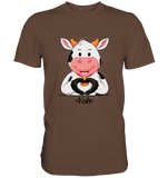 T-Shirt - "Kuh Herz" - Men - Schweinchen's Shop - Unisex-Shirts - Chocolate / S