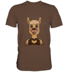 Herz Alpaka o.T. - Premium Shirt - Schweinchen's Shop - Unisex-Shirts - Chocolate / S