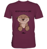Otter "KEEP CALM" - Premium Shirt - Schweinchen's Shop - Unisex-Shirts - Burgundy / S