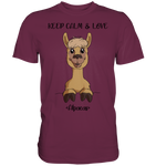 T-Shirt - "Keep Calm" - Men - Schweinchen's Shop - Unisex-Shirts - Burgundy / S