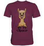 Alpaka m.T. - Premium Shirt - Schweinchen's Shop - Unisex-Shirts - Burgundy / S