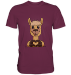 Herz Alpaka o.T. - Premium Shirt - Schweinchen's Shop - Unisex-Shirts - Burgundy / S