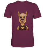 Herz Alpaka o.T. - Premium Shirt - Schweinchen's Shop - Unisex-Shirts - Burgundy / S