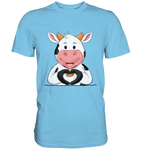 Herz Kuh o.T. - Premium Shirt - Schweinchen's Shop - Unisex-Shirts - Sky Blue / S