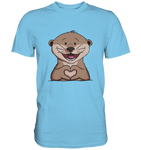 Otter Herz - Men - Schweinchen's Shop - Unisex-Shirts - Sky Blue / S